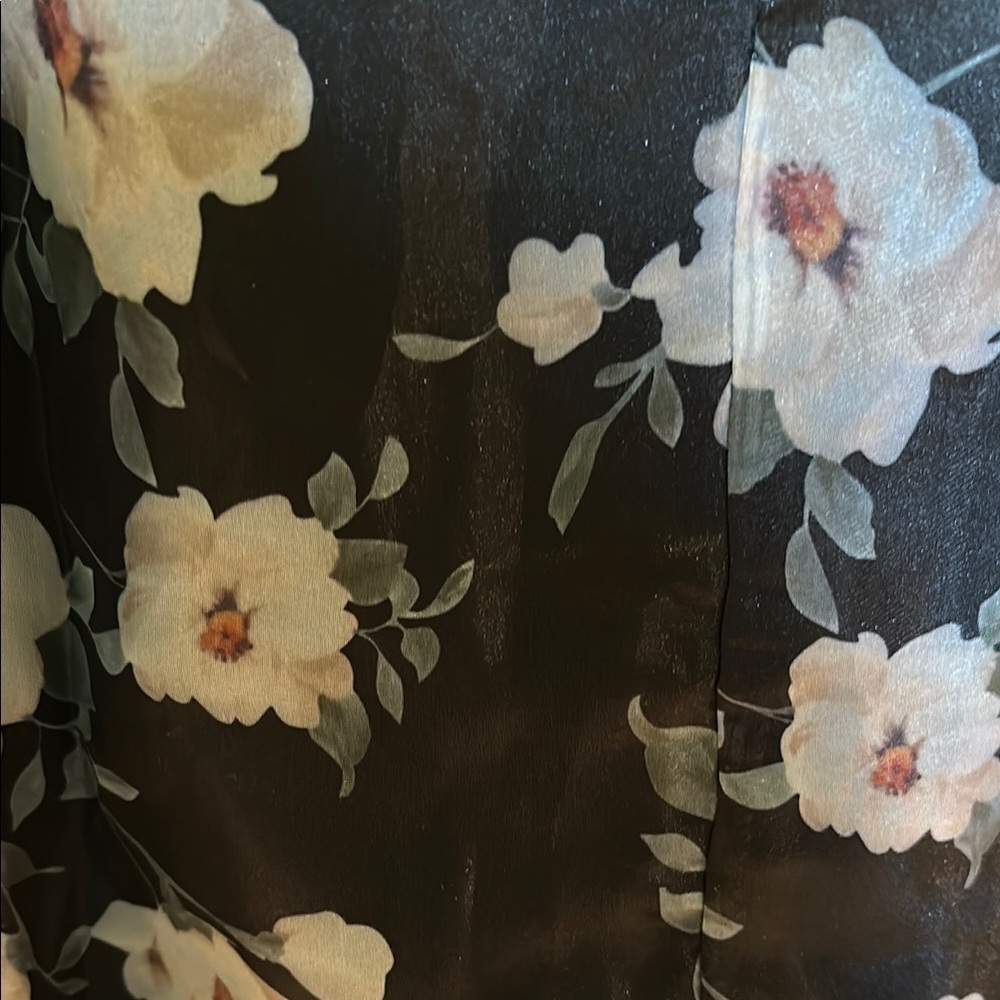 Lulu's Black Floral Organza Bustier Maxi Dress NWT - Picture 5 of 5